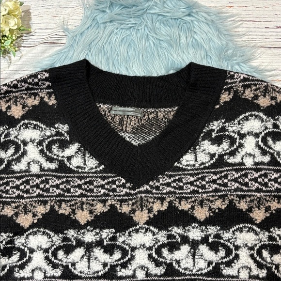 Anthropologie Cropped Fair Isle distressed textured sweater - Picture 9 of 11